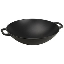 Wok en Fonte Émaillée Induction 35,5cm, Convient pour le Feu, Barbecue, Four  Vi