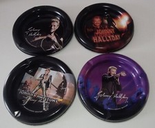 JOHNNY HALLYDAY LOT DE 4 CENDRIERS DIFFERENTS EN METAL D'OCCASION