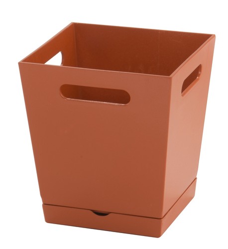 Pot fleur carré terracotta - de,