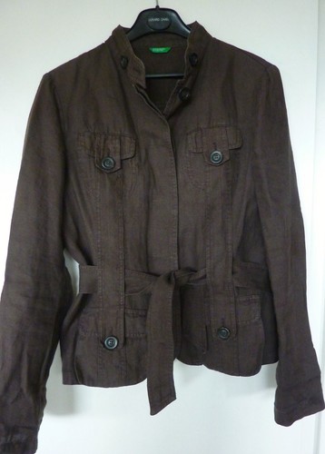 Veste saharienne lin marron - en,