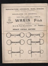 old advertising papers: WARIN catalogue: spurs, jaws, calipers P46171