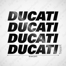 Kit 4 Stickers DUCATI 10 cm NOIR Brillant vinyle autocollant tuning carénage