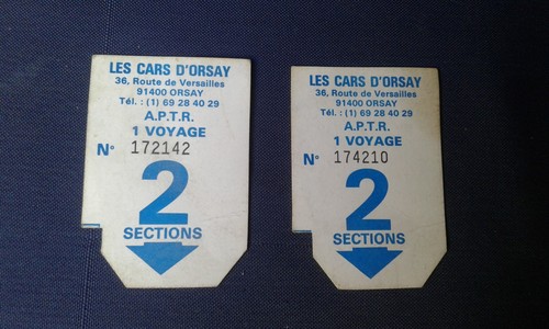 Anciens ticket bus les cars - 2,