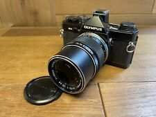 *Exc+5* Olympus OM-2 Black Film Camera E.Zuiko 135mm F/3.5 Telephoto Lens /Japan