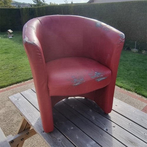 Fauteuil club rouge uni - , 1