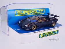 Slot Car Scalextric Superslot H4411 Lamborghini Countach - Bleu + Or