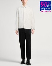 RRP€400 EMPORIO ARMANI Denim Blouson Jacket IT52 US42 XL White Embroidered