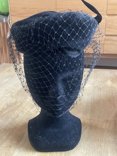 Chapeau ancien noir velours - chapeau,