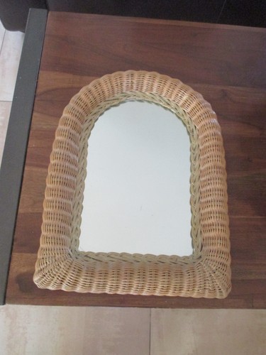 Ancien miroir rotin annees - en,
