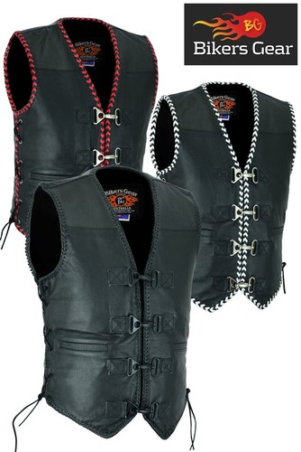 Gilet motard cuir de - gilet, en