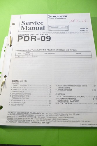 Manuel service pour pioneer - manuel,
