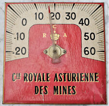 RARE Cie Royale Asturienne des Mines Thermometer Glacoid Plate - 1950s