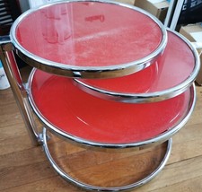 Table basse verre rouge,métal