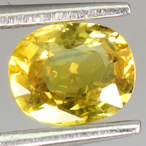 Saphir naturel jaune ovale - naturel,