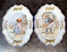 Grande paire de plat Henriot