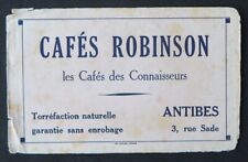 Buvard Cafés ROBINSON ANTIBES Torréfaction naturelle blotter 2
