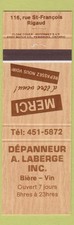 Matchbook Cover - Depanneur A Laberge Rigaud QC