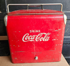 Vtg 1950's Coca Cola COKE  Ice Chest Picnic Cooler Acton Mfg. Bottle Opener/Tray