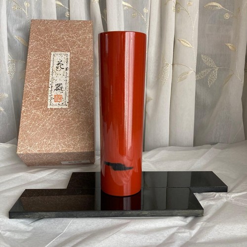 Vase japonais laque negoro - vase,
