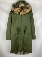 Veste parka militaire femme barbelée M-65 fourrure véritable Fishtail taille ...