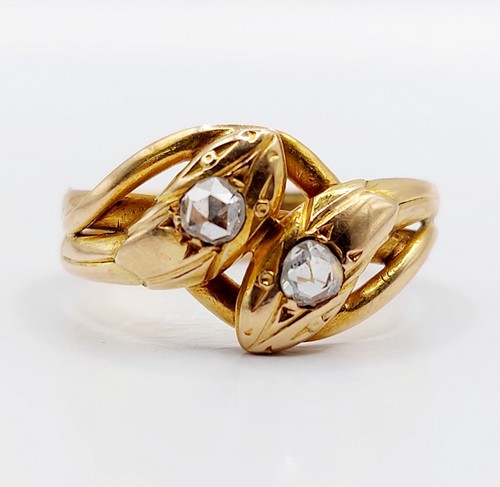 Bague serpent antique - , rose