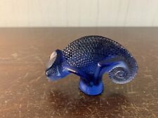 Lalique Crystal Dark Blue Chameleon