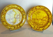 Paire d Assiette  Fond Jaune