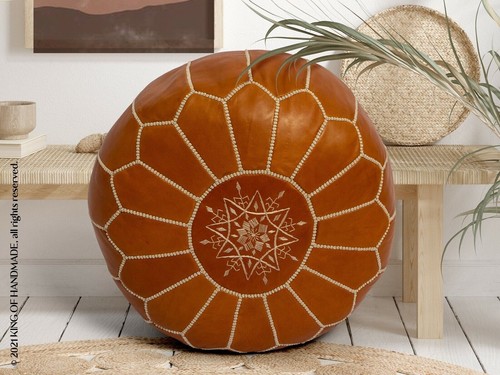 Pouf marocain cuir - pouf, en