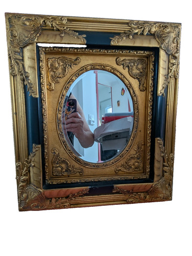 Rare ancien miroir carré - rare, xix
