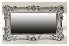 Miroir Mural Blanc Noir 96x57 Antique Baroque Shabby Chic Miroir Baroque