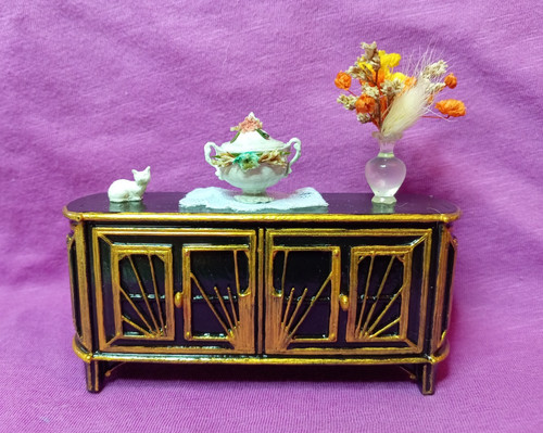 Buffet bas noir - /doré, #