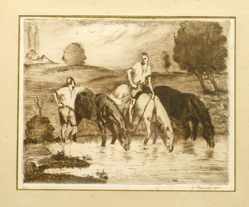 Eau forte 1923 signée - signée, f