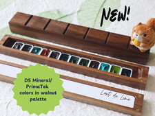 Daniel Smith 12-Color Mineral / PrimaTek Watercolor Palette in Walnut Box – 0.8m