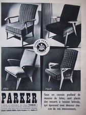 1955 PRESS AD PARKER SEATS CUSHION LATEX FOAM SIDE SPRING