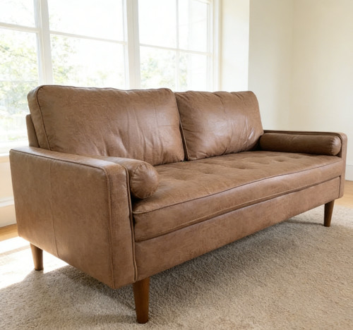 Mid century faux leather - 70",