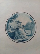 Lithographie Bleu Scène