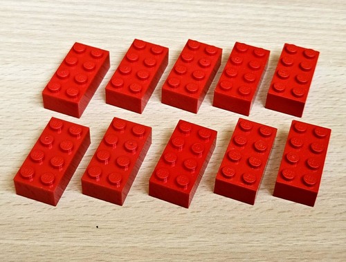 Lego 3001 10x brique rouge - 3001,