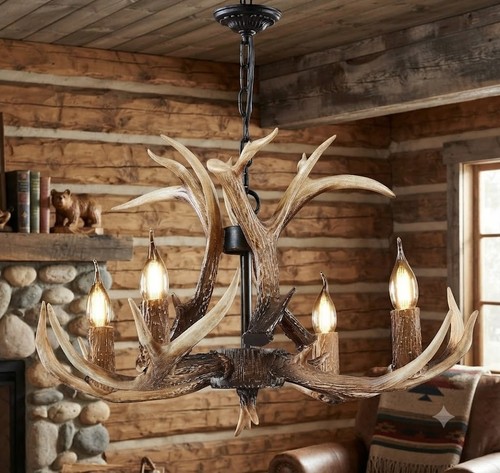 Light antler chandelier - 4-light,