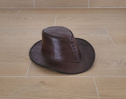 Chapeau cowboy cuir marron - , —