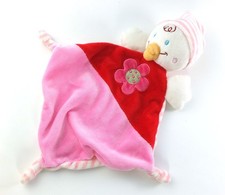 Doudou plat Canard oiseau rose