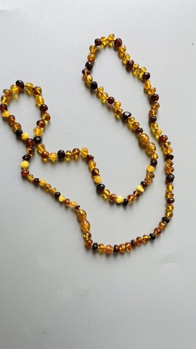 Collier ambre perles - collier, en