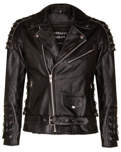 Homme noir brando veste motard - veste,