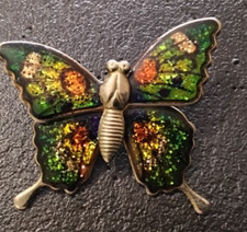Broche Bijou Papillon Vert