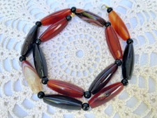 Collier perles pierre naturelle cornaline orange  - 50 cm