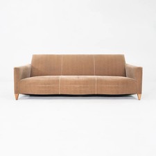 2000s John Hutton for Donghia Three Seat Serpentine Sofa in Tan Fabric 2x Avail