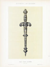 1892 Antique Lithograph DAGUE TRAVAIL ALLEMAND (German Work Dagger)(LAD1-18)