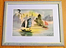 Jonques. Peinture  sur soie