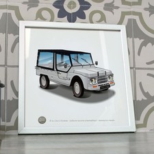 Poster citroen méhari blanche