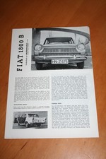 Fiat 1800 B Test Report Issue 10-1962 from Automobile