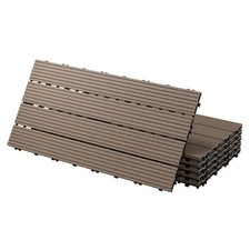 Carreaux terrasse dalles 60x30 cm 1 m² carrelage jardin aspect bois marron foncé